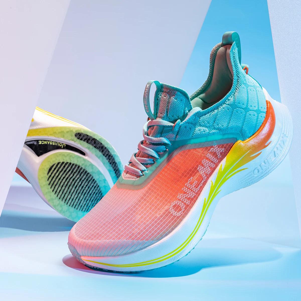 Chaussures de course ONEMIX avec fibre de carbone - Professionnel marathon ultra-léger amortissement trail route
