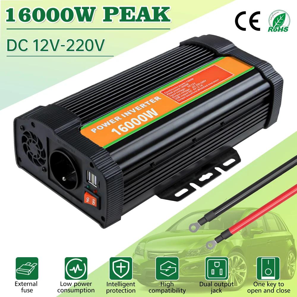 Onduleur à onde sinusoïdale pure 1600W, convertisseur DC 12V à 110V AC, puissance Patricia 3000W, on