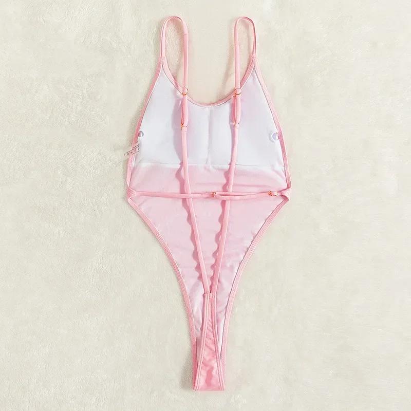 Maillot de bain une pièce sexy dos nu pour femmes - String découpé pour plage et piscine