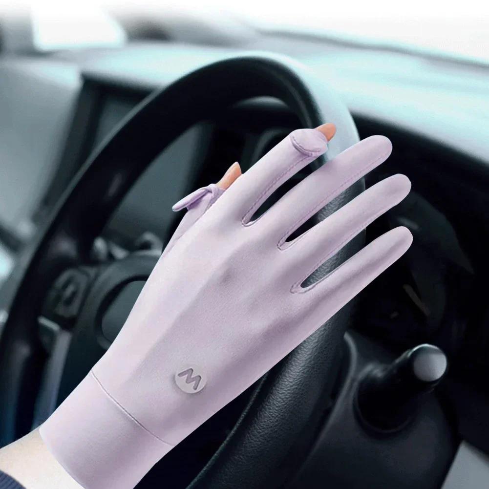 Gants de Protection solaire UV pour femmes, respirants, pour écran tactile, antidérapants, en soie g
