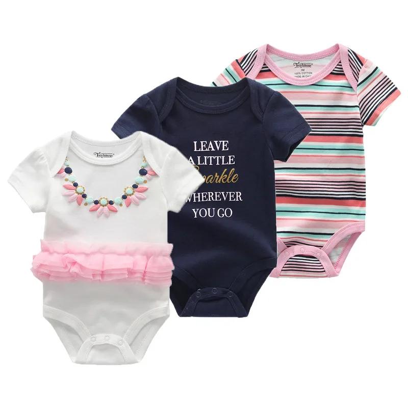 Kiddiezoom Lot de 3 Bodys Bébé Unisexe à Manches Courtes en Coton Doux 100% avec Motifs de Dessins A