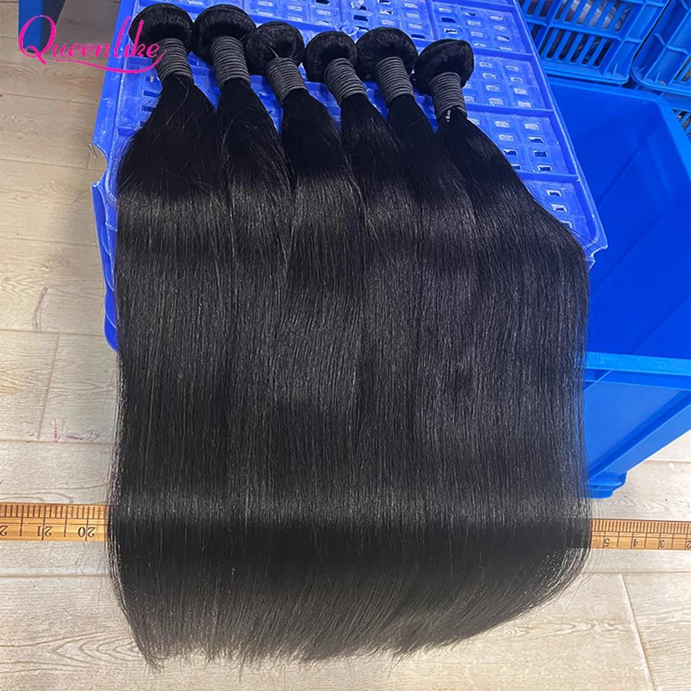 Queenlike 30 pouces paquets de cheveux humains brésilien cheveux bruts armure 1/3/4 paquets de cheve