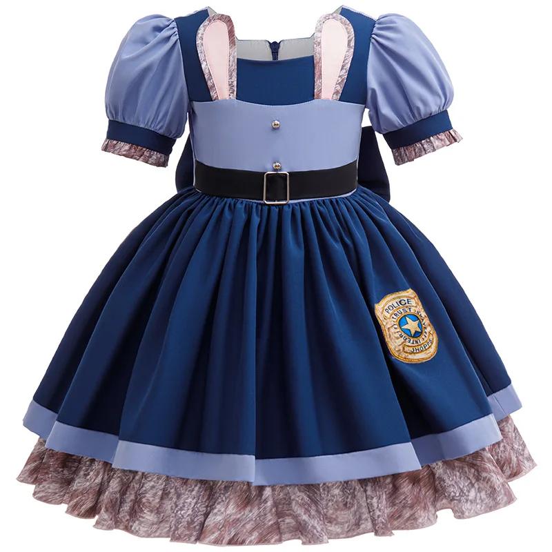 Costume de jeu de rôle Judy Hopps, uniforme d'officier lapin, pour bébé fille, inspiré du nouveau fi