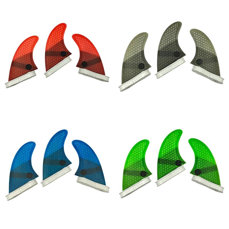 Ailerons de planche de surf M Tri Fins UPSURF FCS 2, taille G5, lot de 3, en fibre de verre nid d'ab