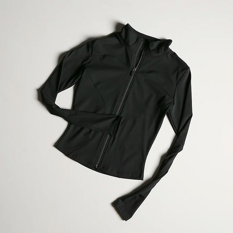 Veste de sport coupe cintrée col montant manteau à fermeture éclair sport Fitness vêtements de Yoga