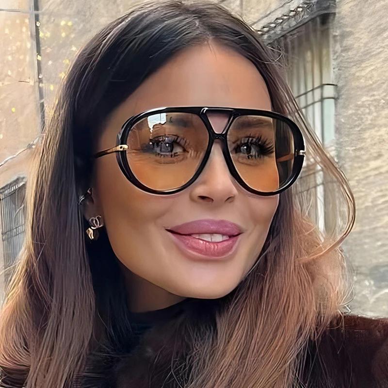 Lunettes de soleil oversize ovales style punk pour femme, grandes, marque de luxe 2026, monture méta