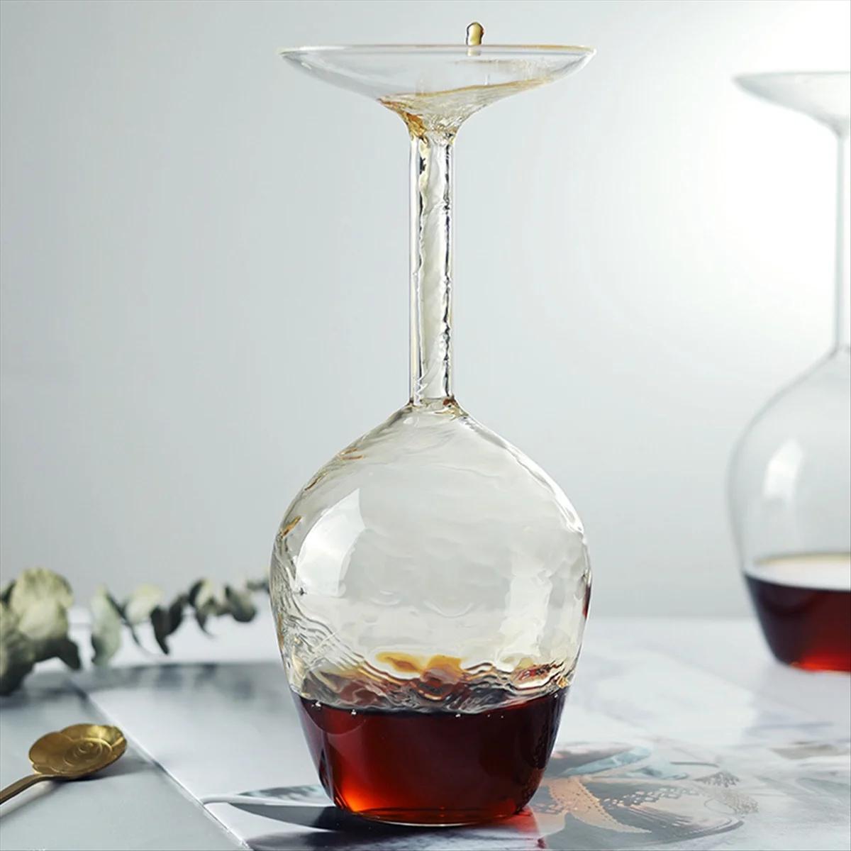 Verres à vin à tige longue à l'envers, Verres à vin à tige unique funky