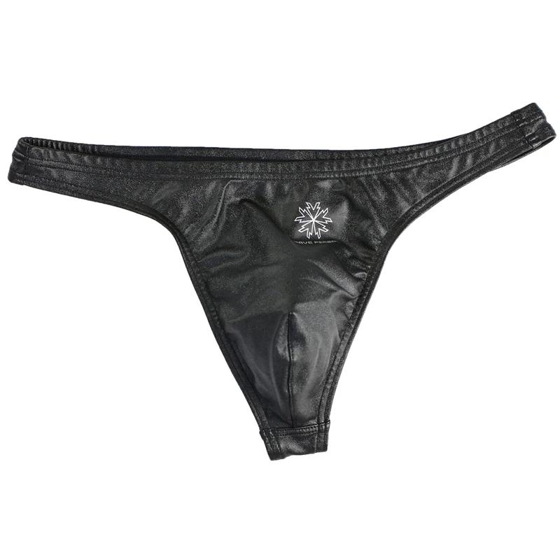 String natation similicuir homme - Culotte bikini sexy confortable en poudre bombée pour plage