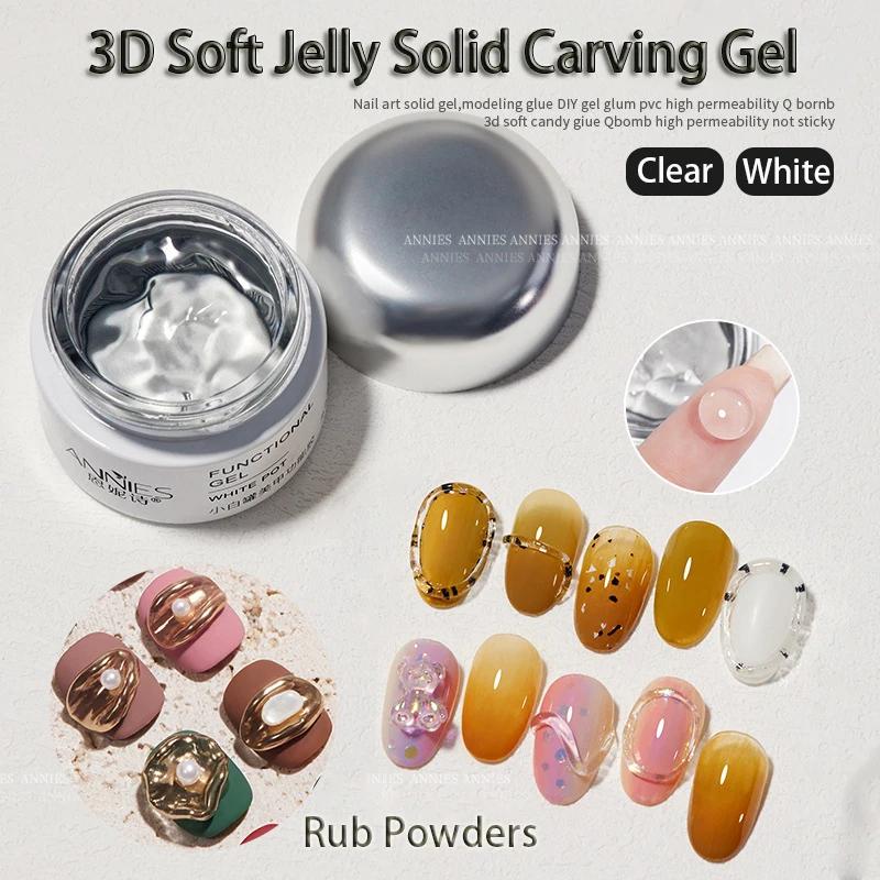 Gel UV blanc clair pour ongles, MSI souple 3D, PVC solide carapulé, manucure, marijuana faisant sail