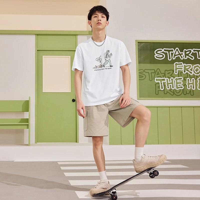 Xtep tricot t-shirt court pour hommes et femmes mode d'été sport sweat doux loisirs confortable haut