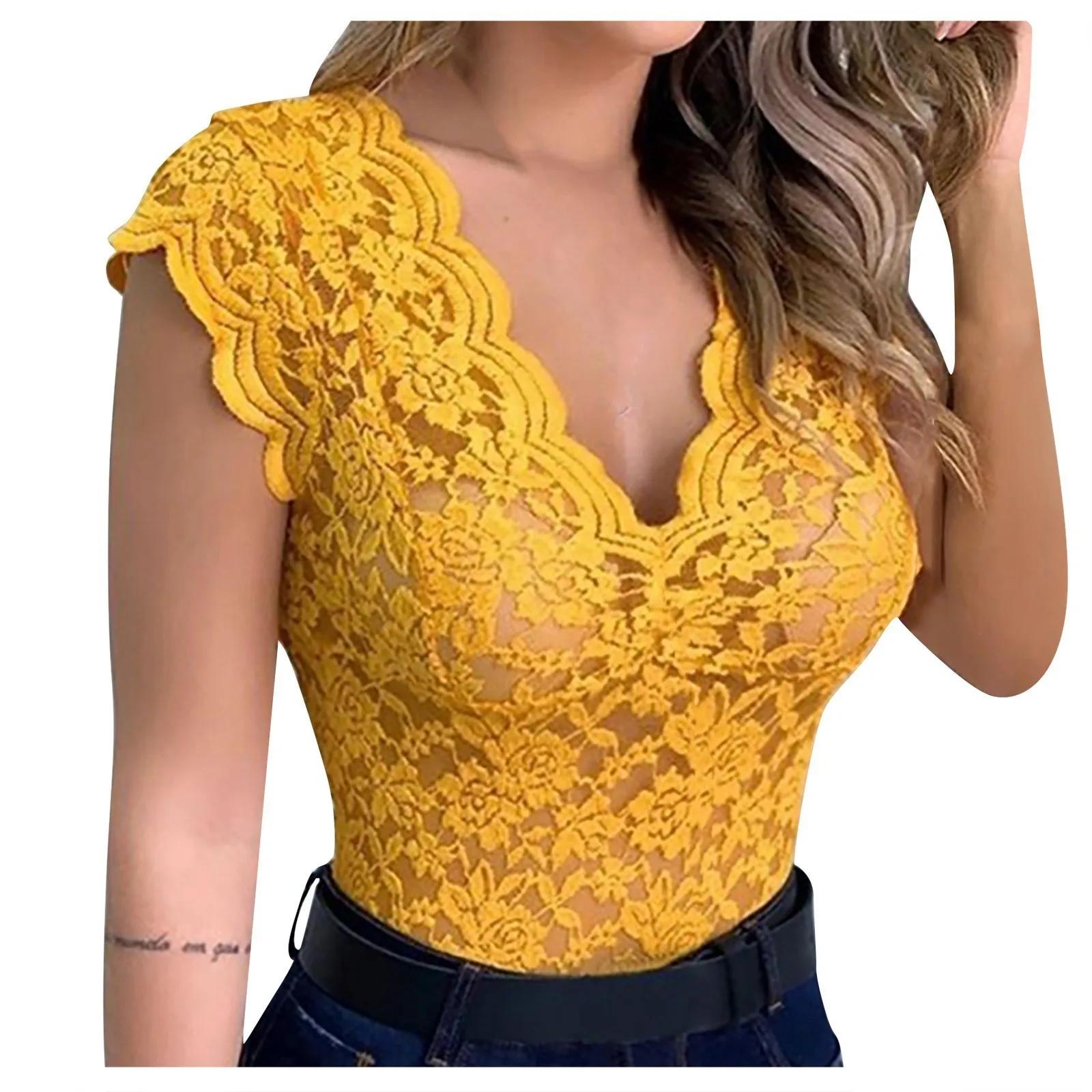 Débardeur Sexy en Dentelle pour Femme, Camisole Col en V, Sous-Vêtements Précieux, Nouvelle Collecti