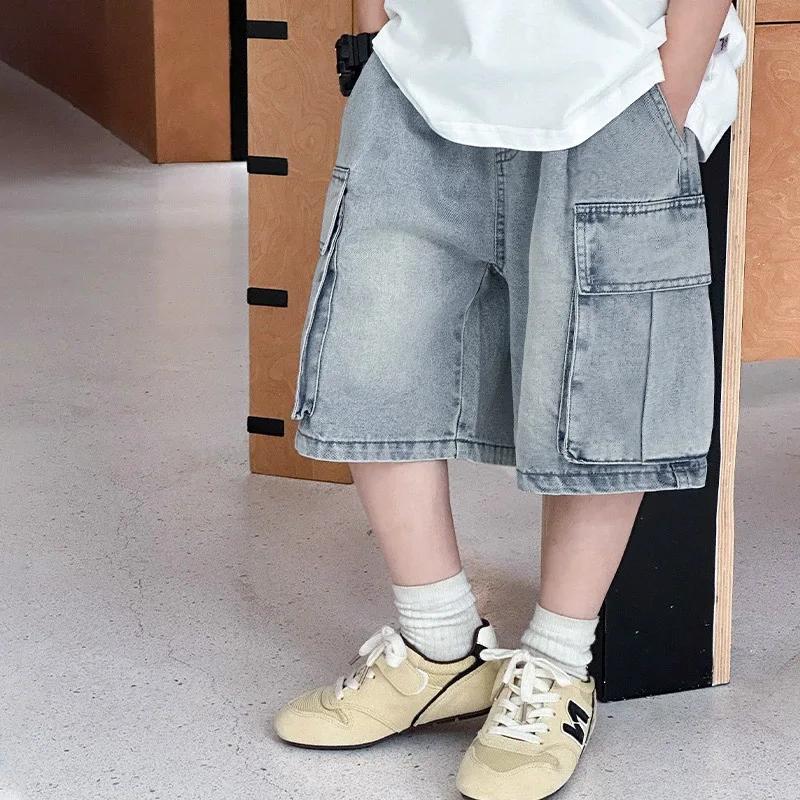 Short en jean pour garçons 2026, 1 pièce, style coréen, décontracté, polyvalent, pour l'été, pantalo