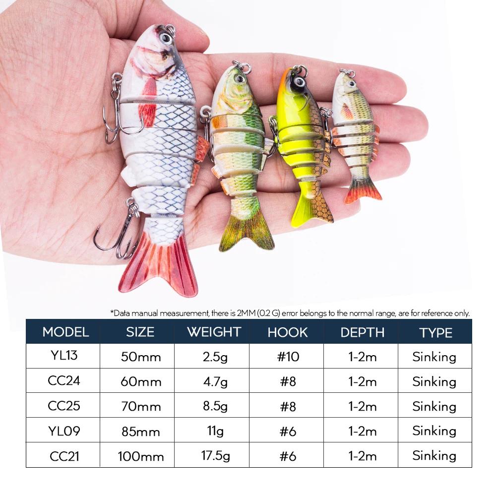 Leurre de pêche articulé Hanlin 5/6/7/8/10cm, mini-swimbait flexible, leurre bionique crankbait coul