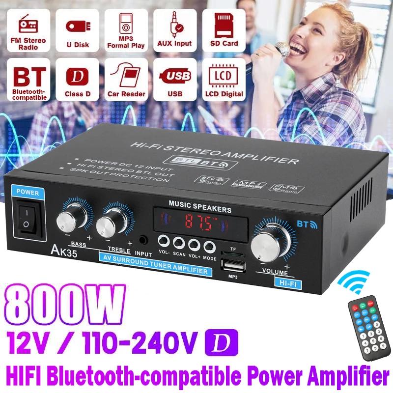 AK45/AK35 800W amplificateur de puissance domestique 2 canaux Bluetooth 5.0 Mini amplificateur de so