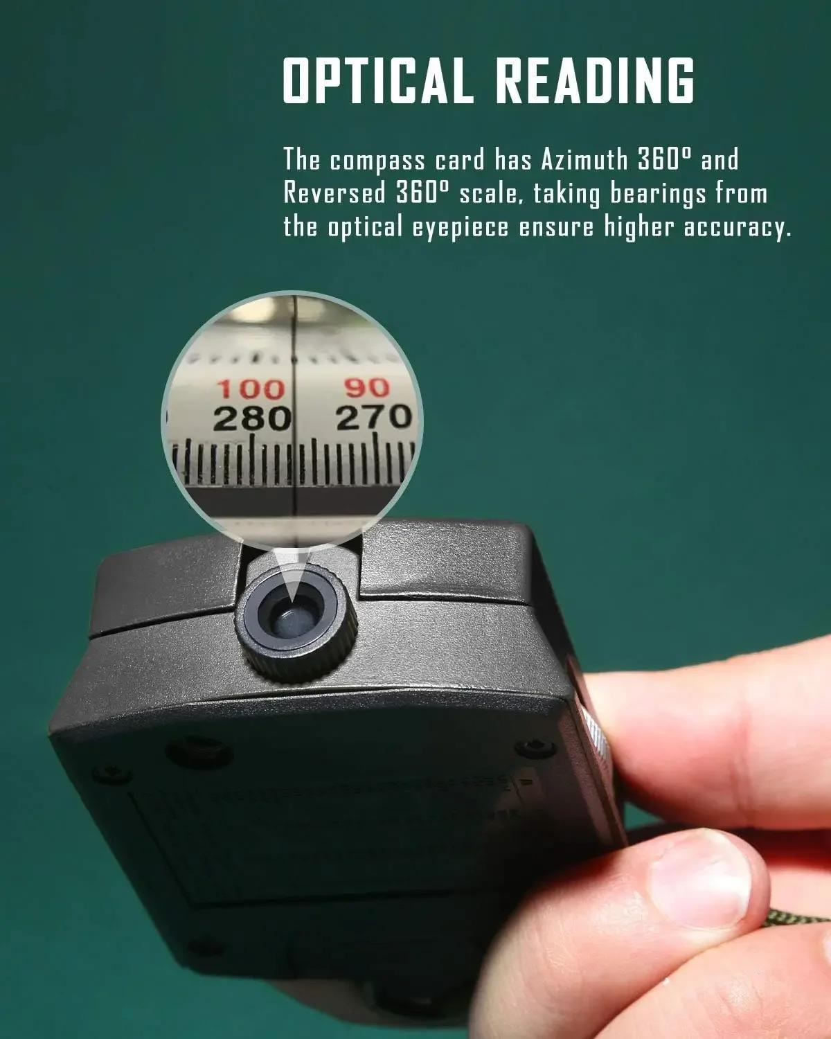 Boussole de survie tactique boussole de vue en métal professionnelle de haute précision lumineuse po