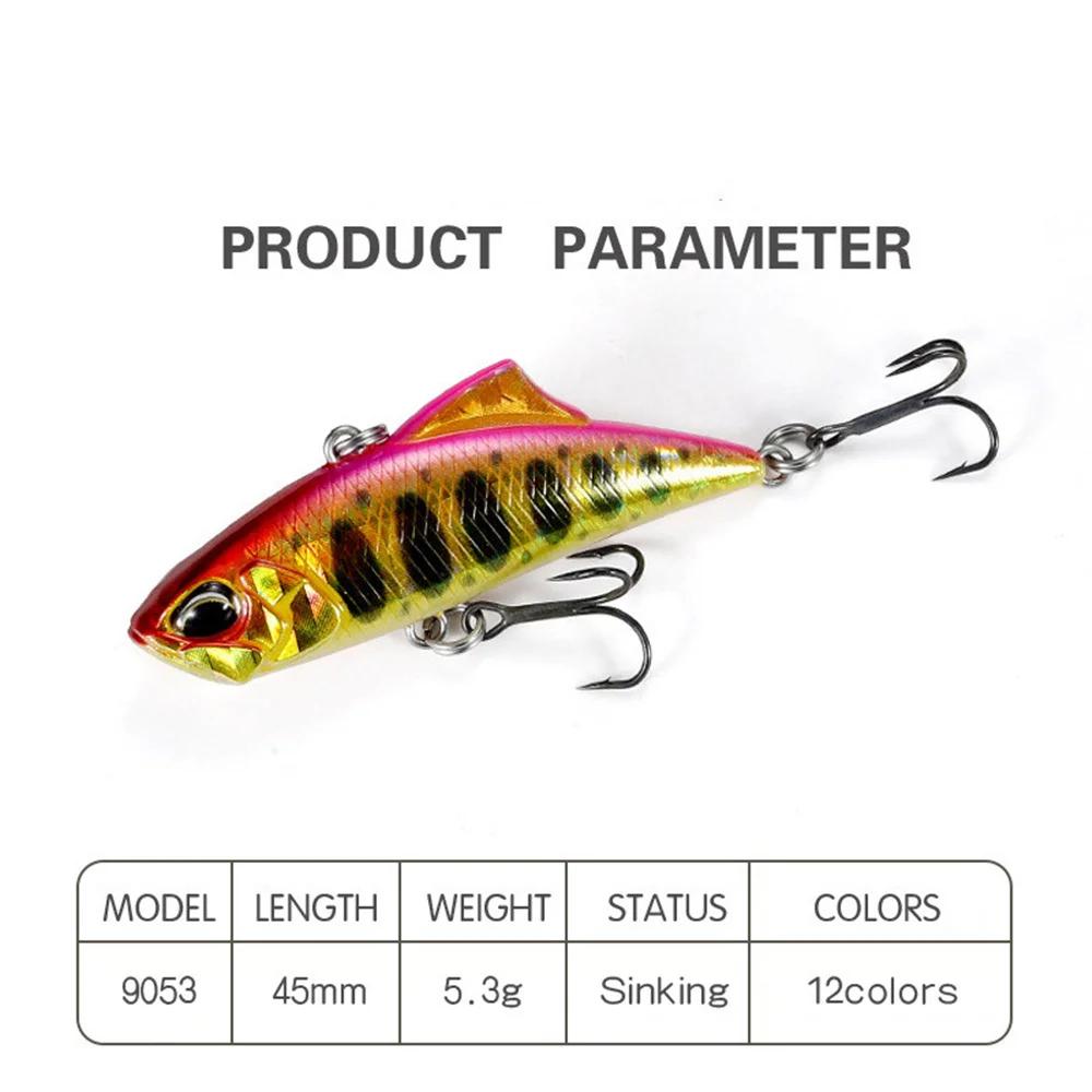 Leurre rigide vibrant vibrant avec triple hameçon, appât Élidéal pour la pêche hivernale sur glace,
