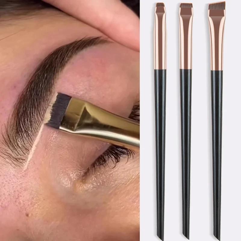 3 pièces/ensemble lame Eyeliner brosse sourcil brosse Portable plat fin Eye Liner sourcils Contour p