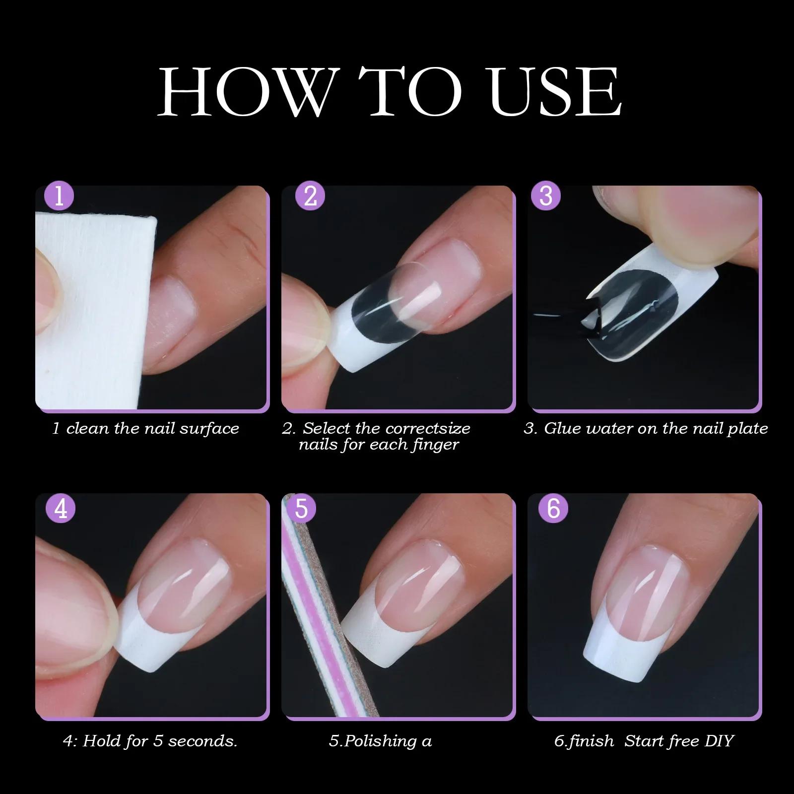 120 pièces/boîte acrylique français faux ongles multicolore carré amande ongles conseils couverture