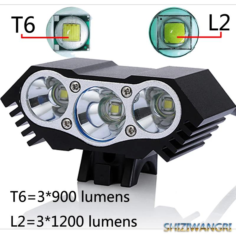 3xT6 LED feu avant de vélo phare de vélo lampe de poche étanche lampe de cyclisme de montagne 2700 L