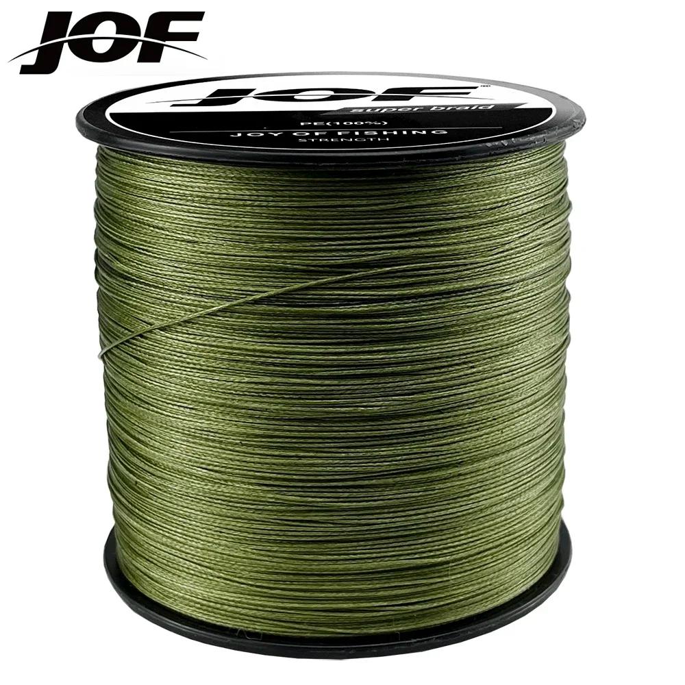 JOF – ligne de pêche à la carpe, 8 brins/4 brins, 500M/300M, cordon PE multifilament tressé, matéria