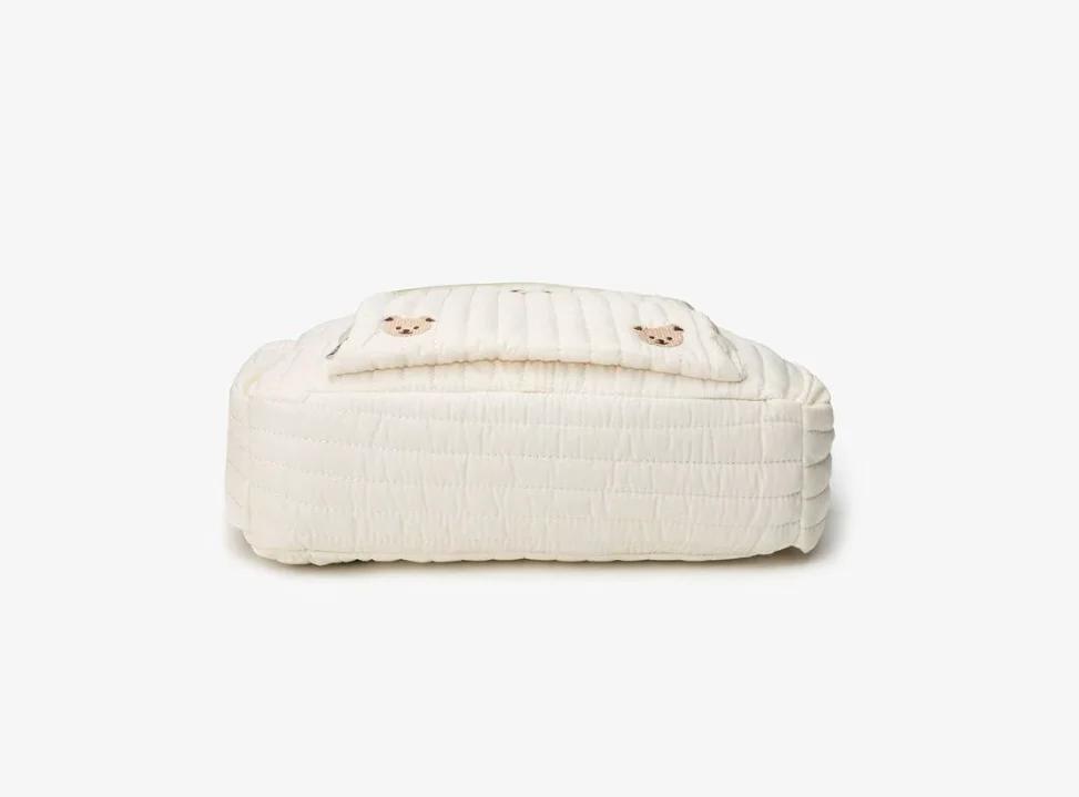 Sac à couches brodé en Nylon, Chic ours et tulipe, avec Clip de poussette, essentiels de voyage pour