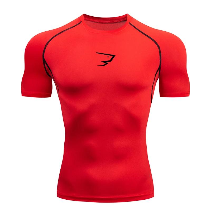 T-shirt de compression à manches courtes pour homme, idéal pour la course, le sport, la gym, le fitn