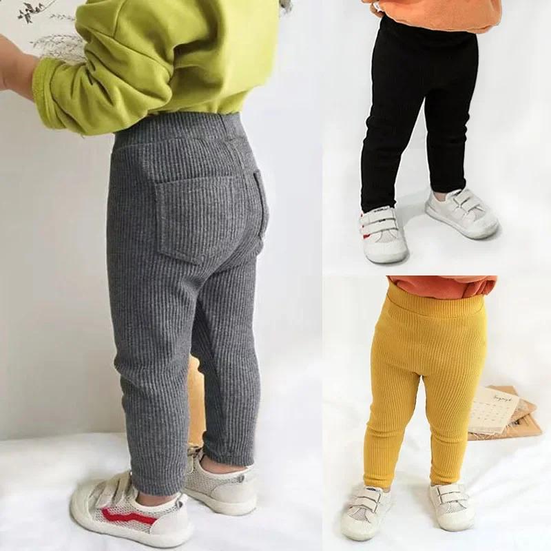 Pantalons pour bébés filles et garçons, taille haute, en coton, grand PP, Leggings, vêtements pour e