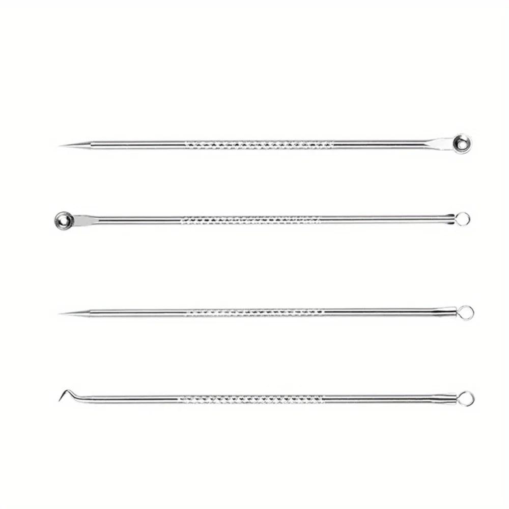 Kit d'extraction d'imperfections de boutons et d'acné, points noirs, aiguilles en acier inoxydable,
