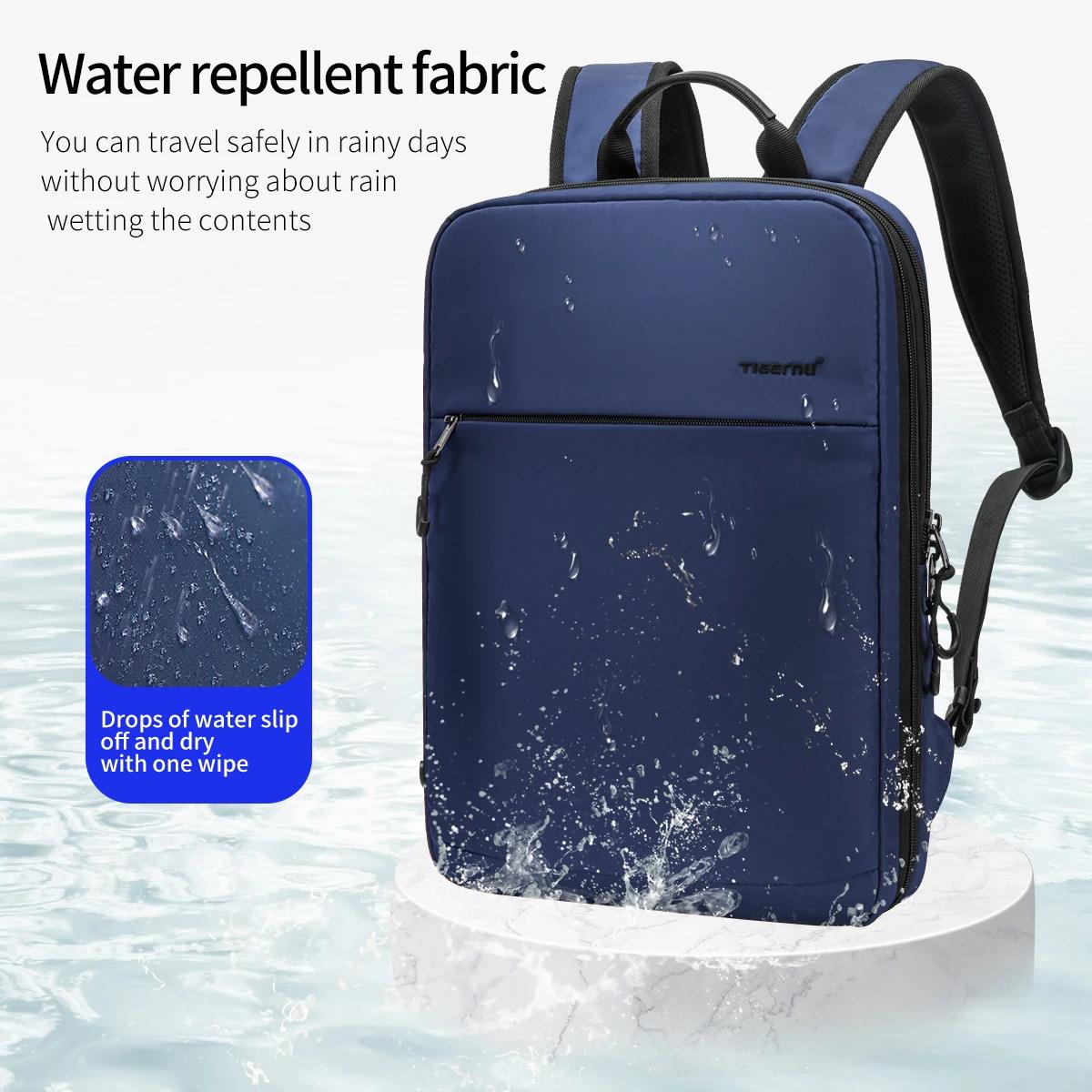 Tigernu sacs à dos extensibles pour hommes 15.6 pouces sac à dos pour ordinateur portable sacs collè