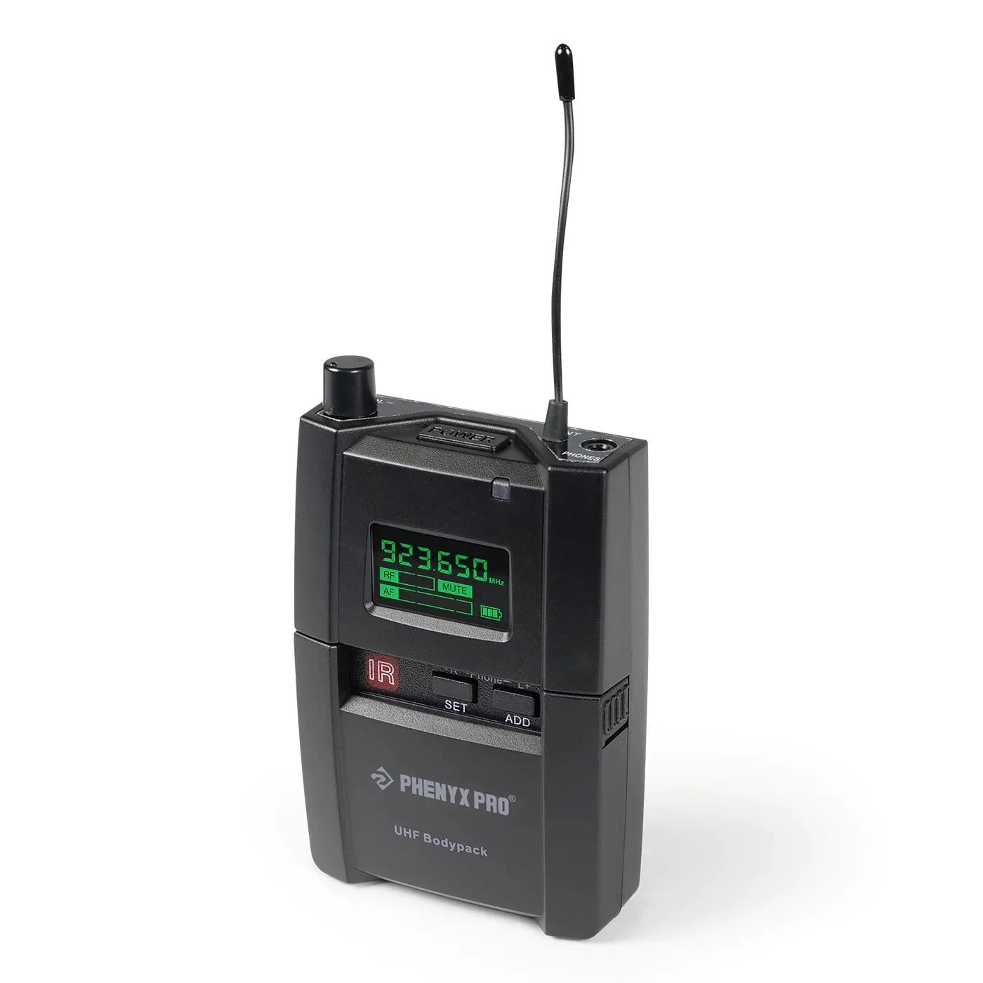 Phenyx Pro Stéréo sans fil PTM-10 dans le système de moniteur d'oreille Récepteur Bodypack, bande mo
