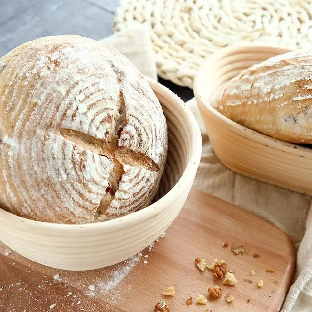 Panier à pain en rotin naturel, bol de cuisson en osier fait à la main, Fermentation de la pâte, pan