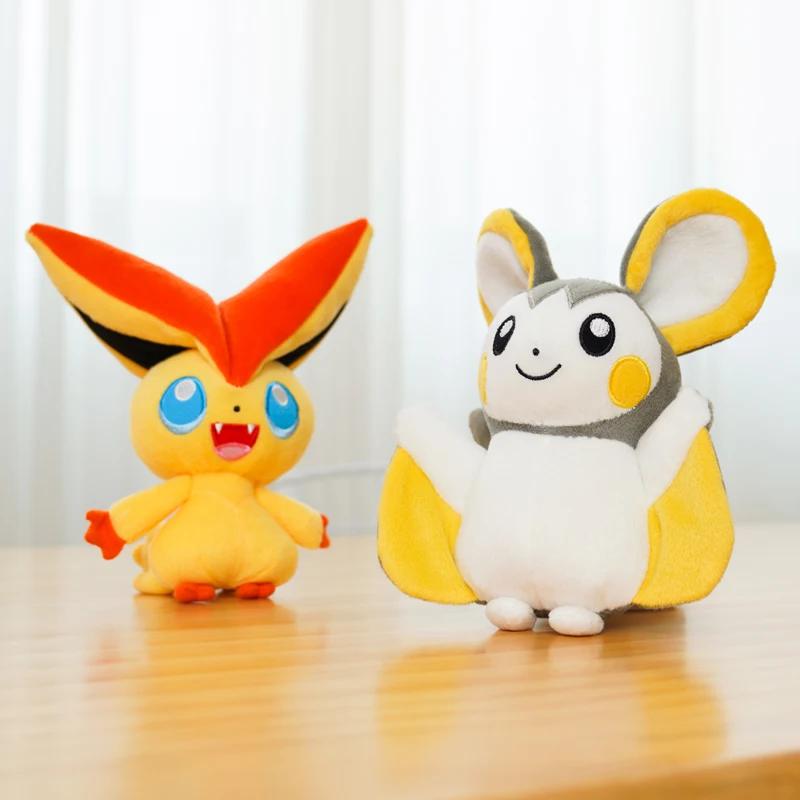 Jouets en peluche Pokemon, 41 styles, Victini Tepig Deerling Nivy Emolga, Machine à griffes Kawaii,