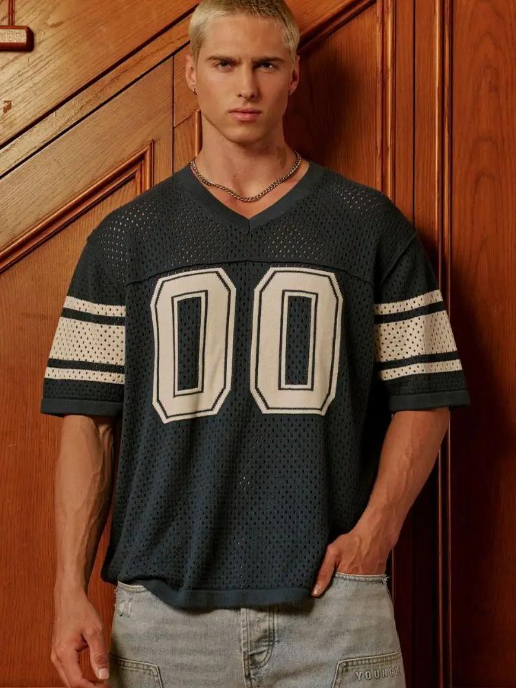 T-shirts hommes été nouveaux sport hommes T-shirts loisirs col en V mode vêtements amples et confort