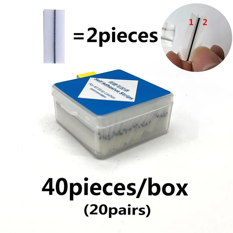 40 pièces/boîte réutilisable auto-adhésif sans colle cils bande de colle Extension de faux cils sans