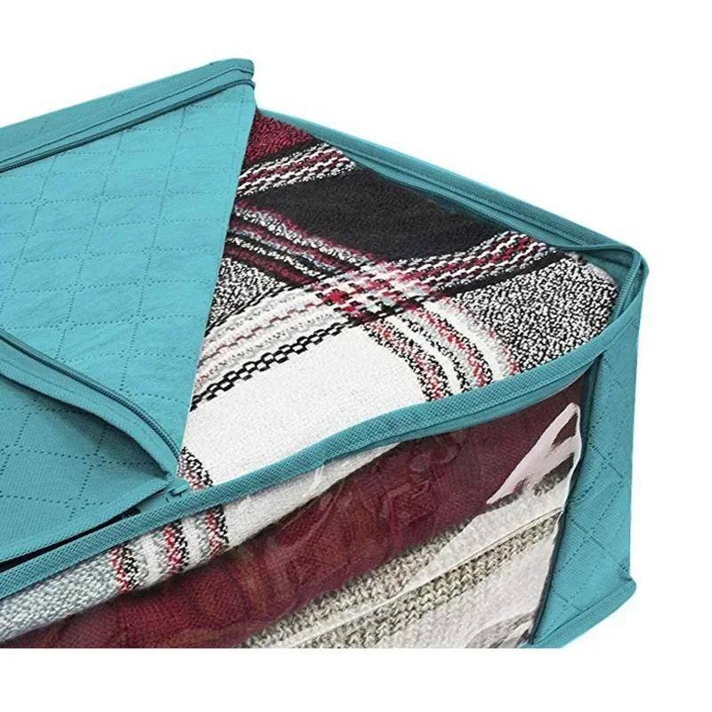 Boîte De rangement De vêtements De grande capacité, pliable, en tissu Non tissé, pour couettes, étui