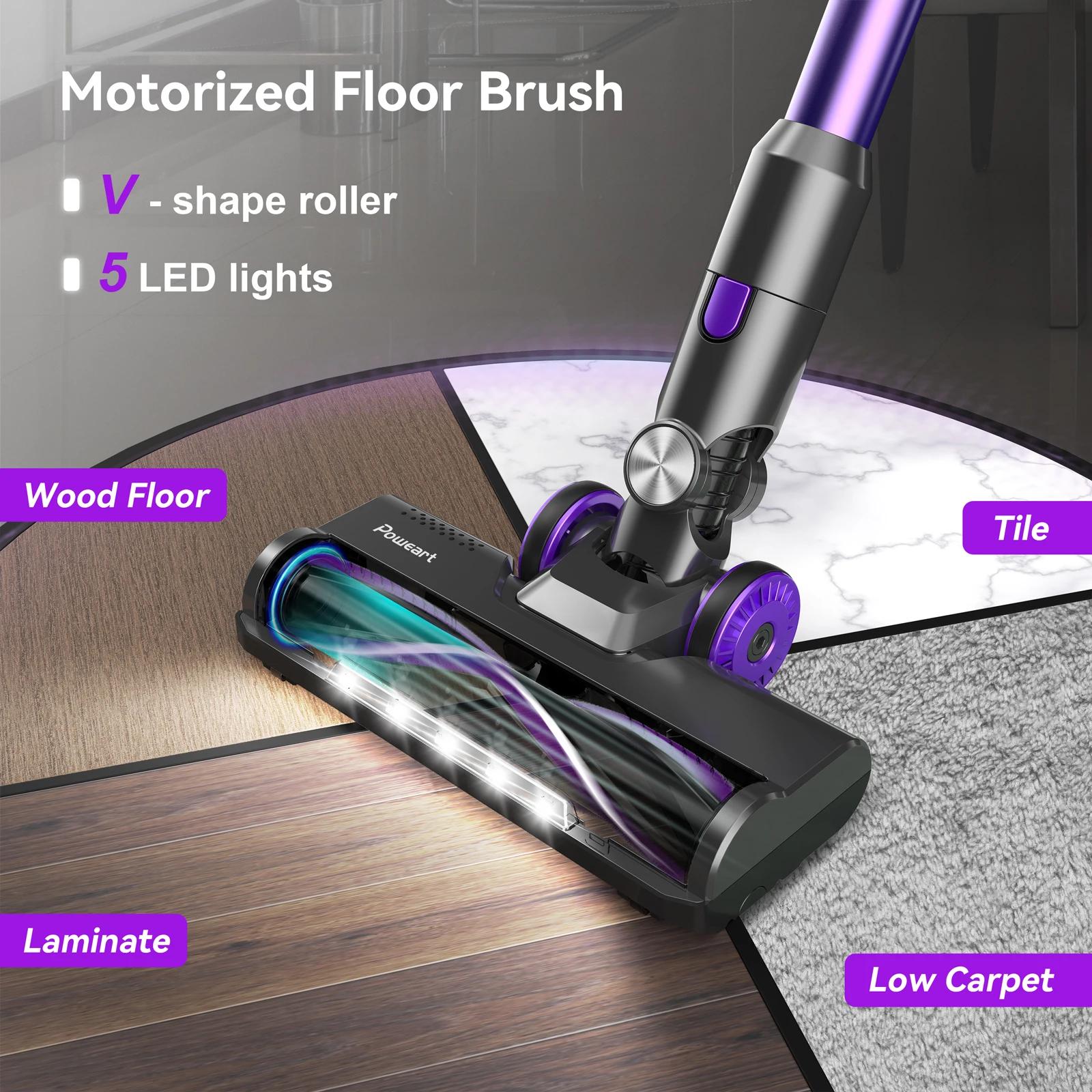 POWEART-Aspirateur balai sans fil aste N700, 350W, jusqu'à 45 minutes, pour la maison, les sols durs