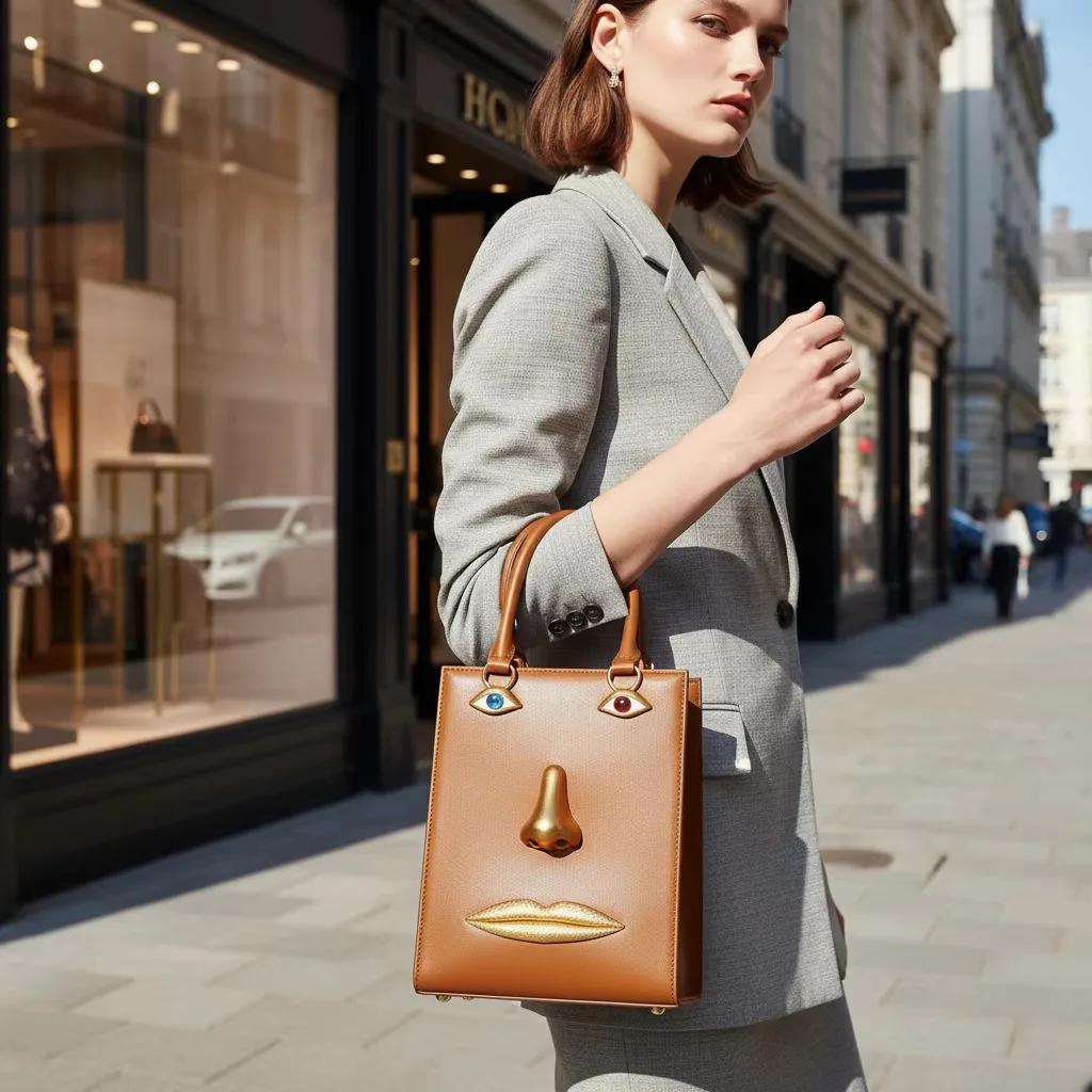Sac à main tendance pour femme, portrait personnalisé, sac bandoulière rétro