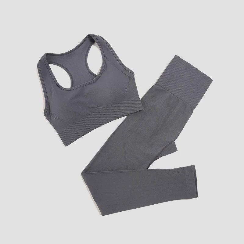 Leggings rembourrés sans couture femme - Ensemble sport 2 pièces yoga et fitness confort optimal
