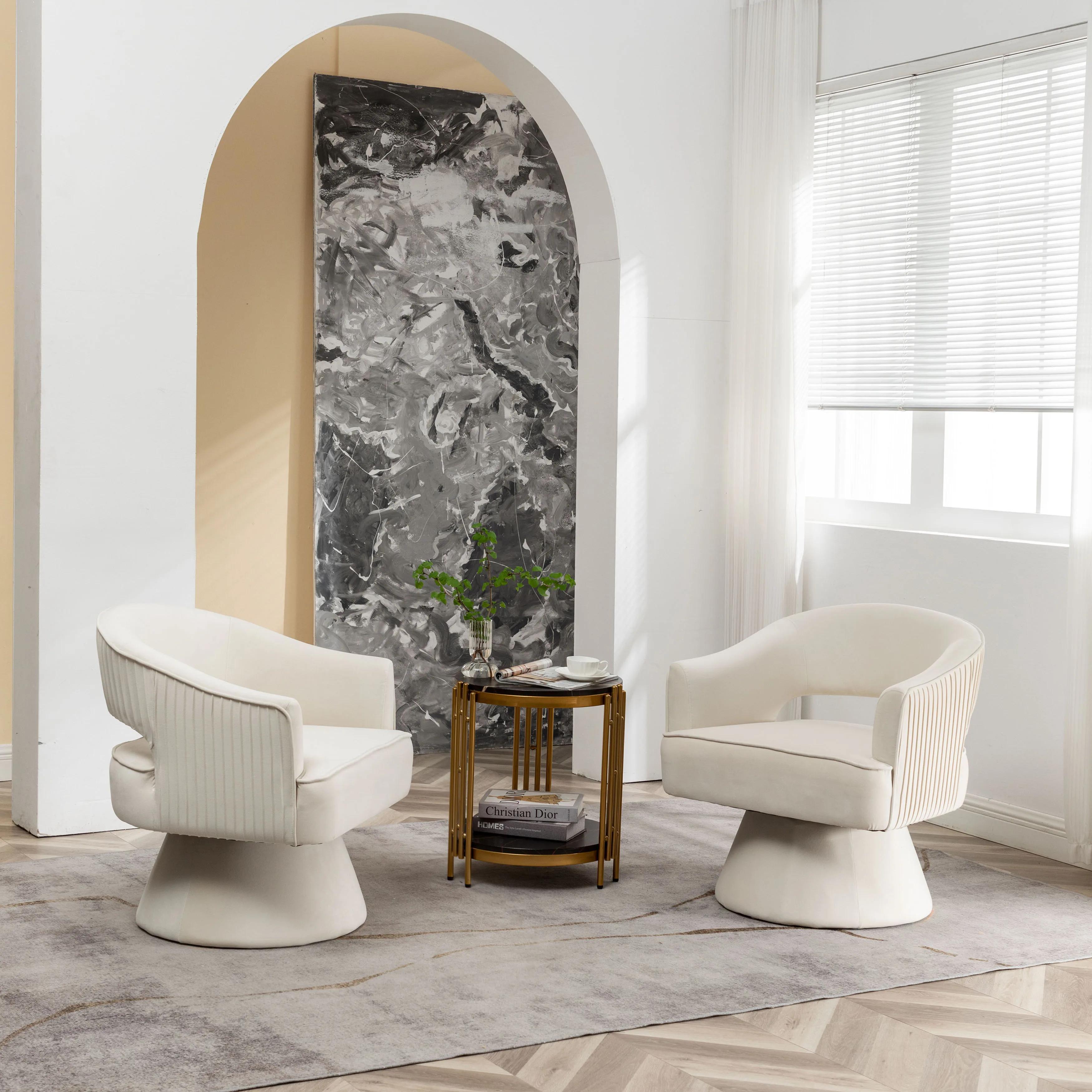 SEYNER-Ensemble de 2 fauteuils à bras en velours Mo.com.br