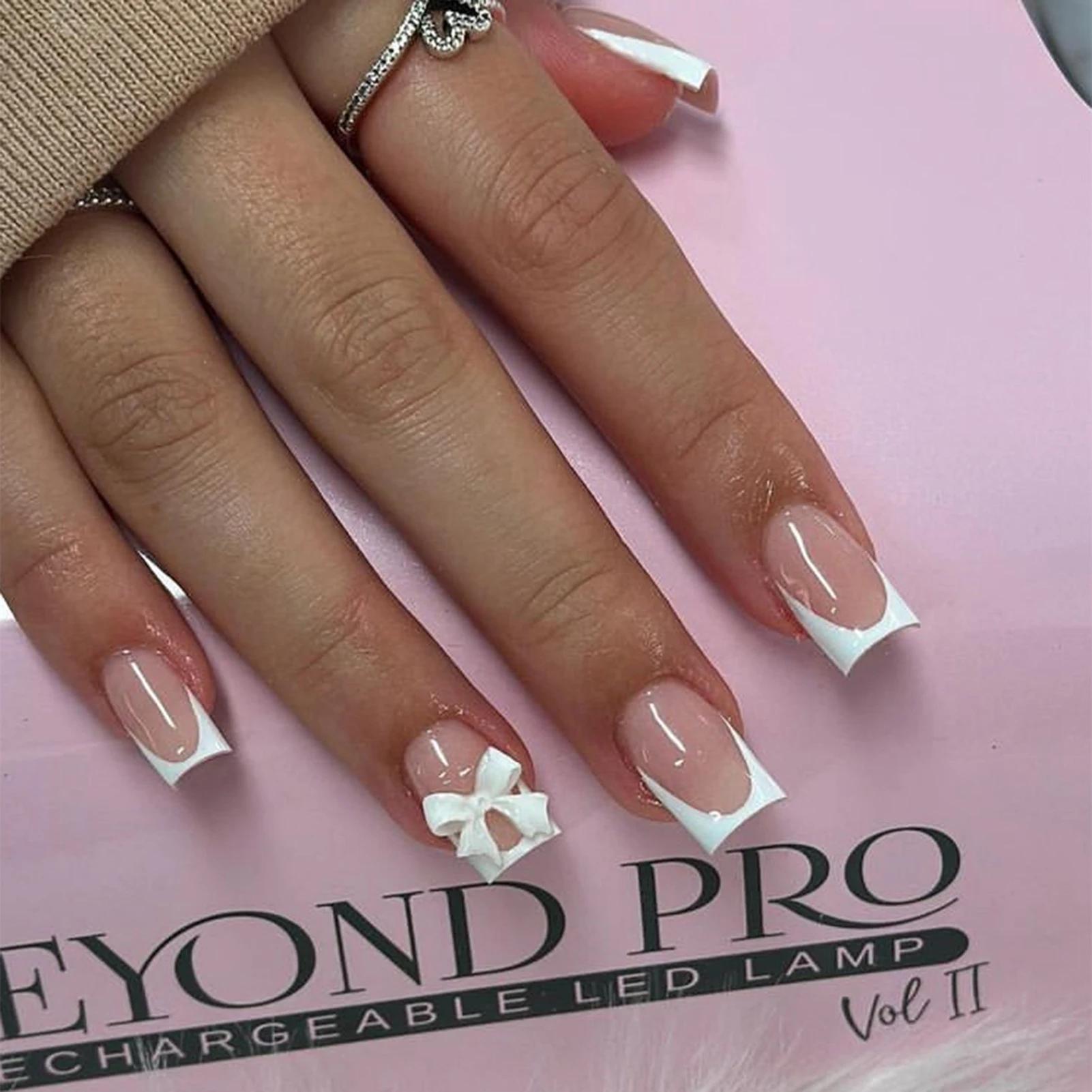 Conseils français pour ongles à pression, longue durée, élégants, artificiels, manucure, Art pour la