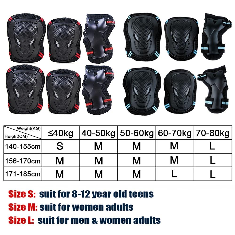 BraceTop 6 pièces/ensemble genouillères pour adolescents et adultes coudières protège-poignets équip