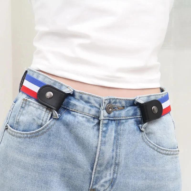 Ceinture élastique invisible sans couture pour hommes et femmes, ceinture de jeans unisexe, longueur