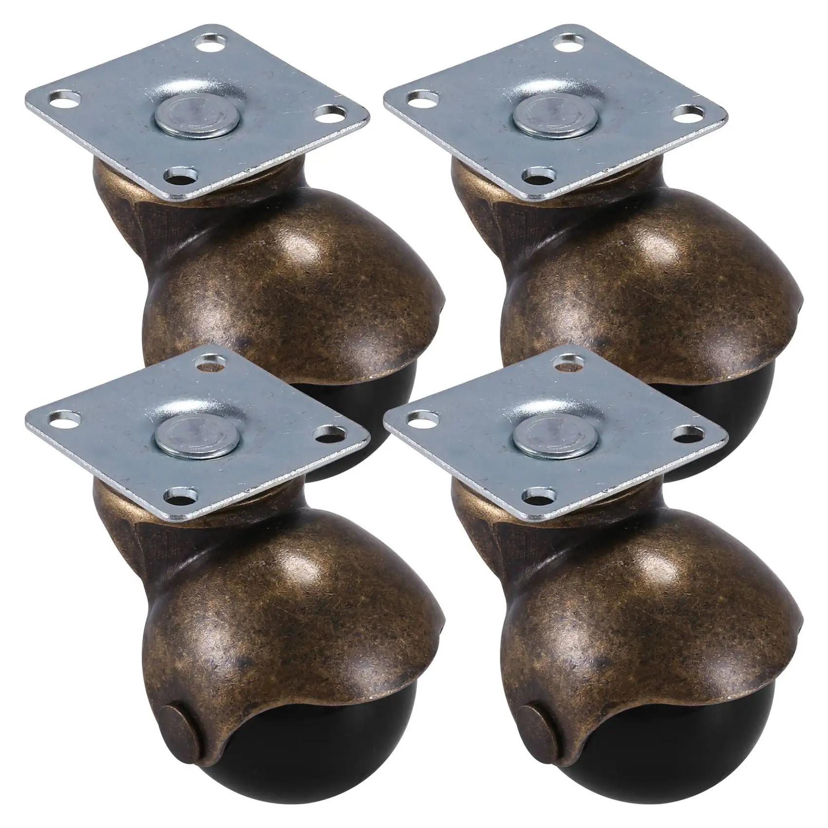 Roulettes à billes à capuchon, plaque supérieure à percussion, bronze antique, 1.5 po, sans frein, l