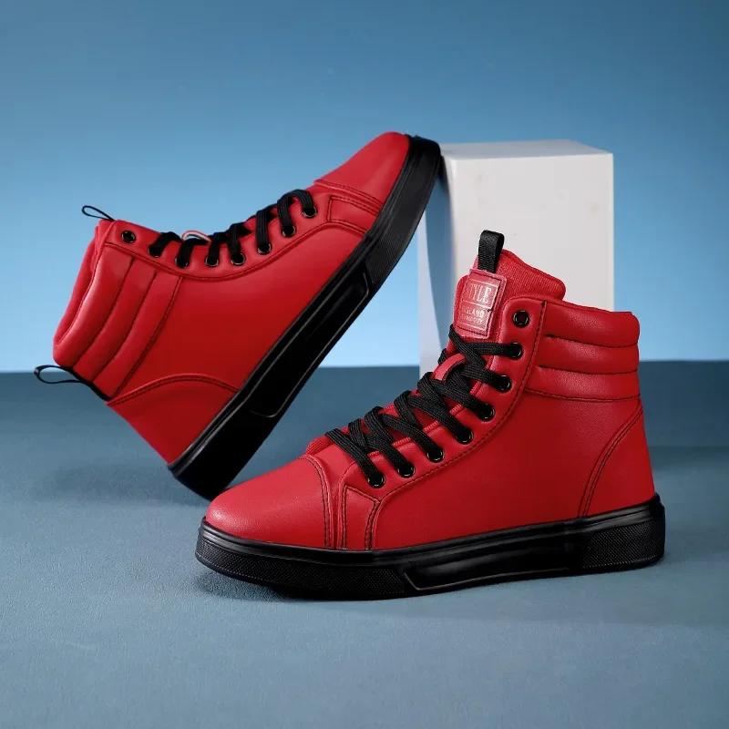 2025 printemps mode rouge hommes baskets haut chaussures de skateboard pour hommes femmes confortabl