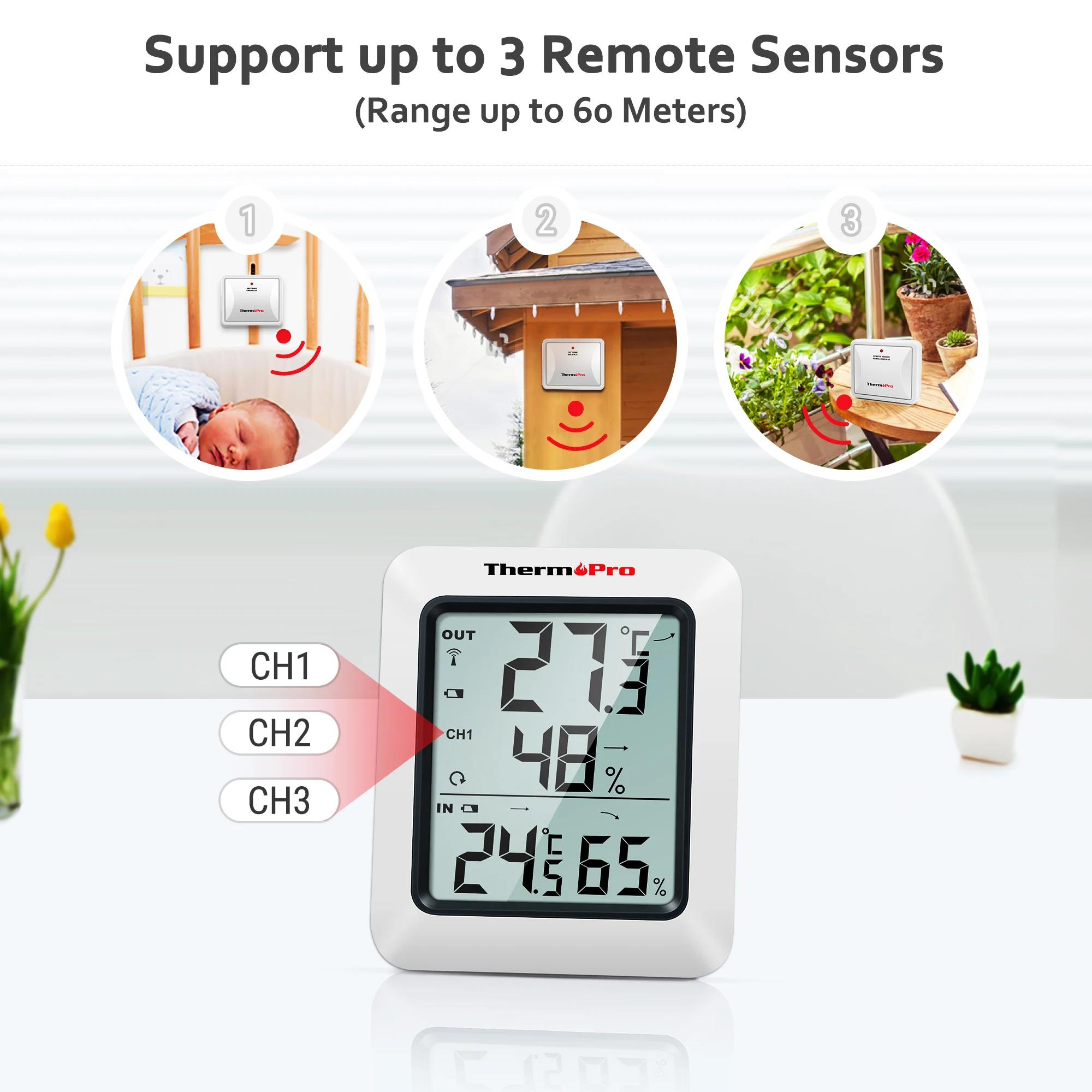 ThermoPro TP60C 60M sans fil numérique intérieur extérieur thermomètre hygromètre Station météo pour