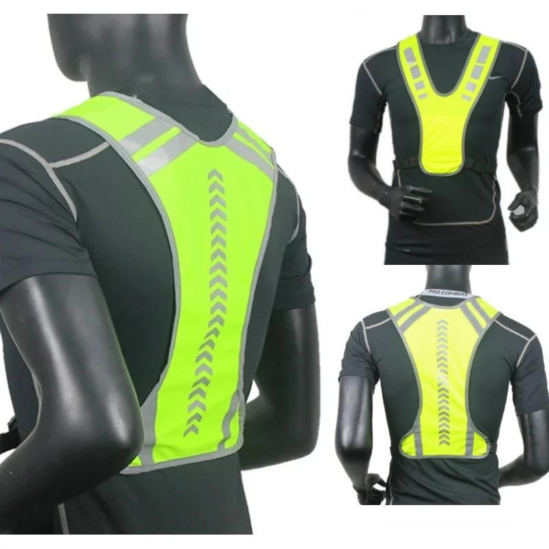 Gilet de sécurité réfléchissant nuit course cyclisme - Équipement sport plein air réglable élastique équitation