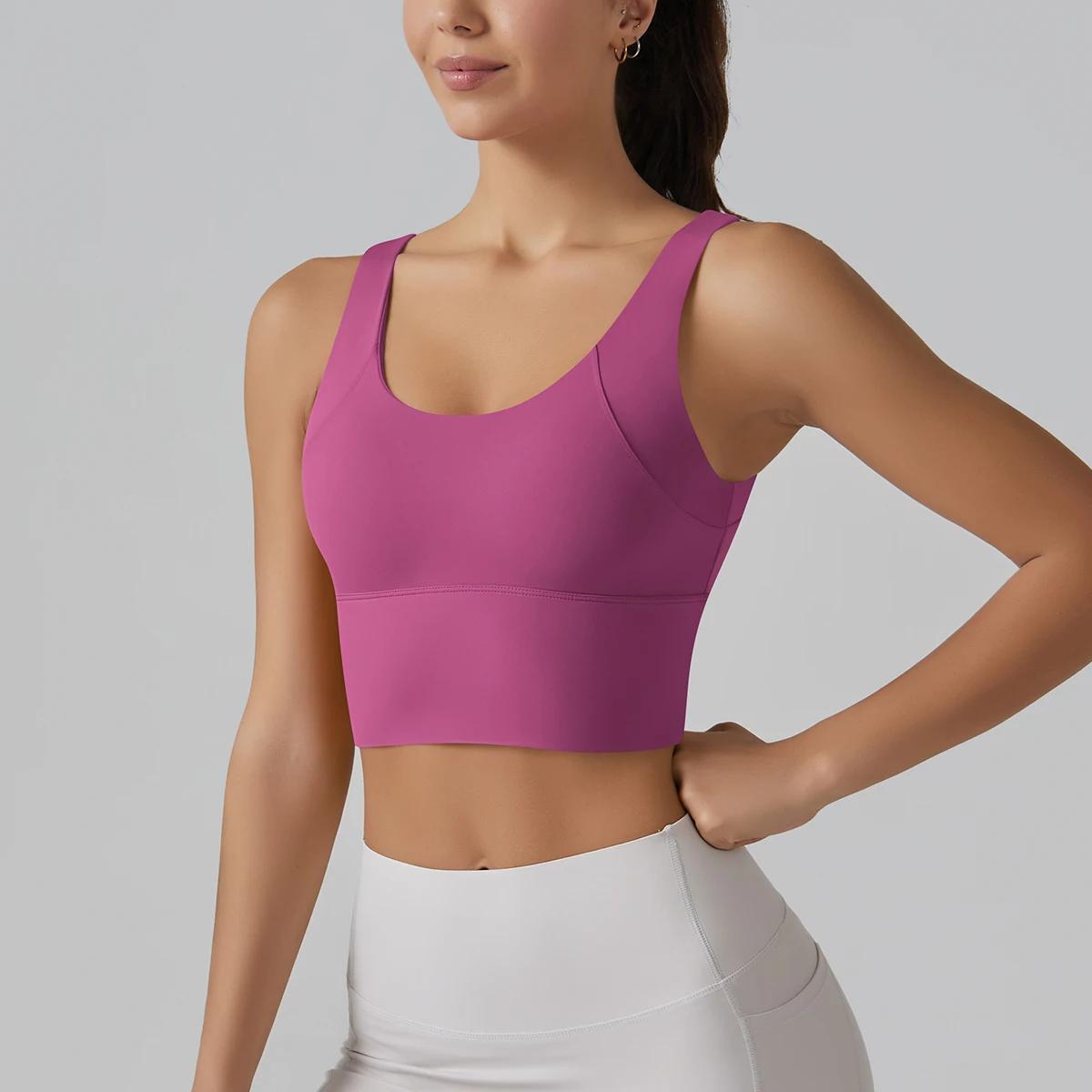 Débardeur yoga été sexy pour femmes - Soutien-gorge sport Push Up fitness course gym sous-vêtements