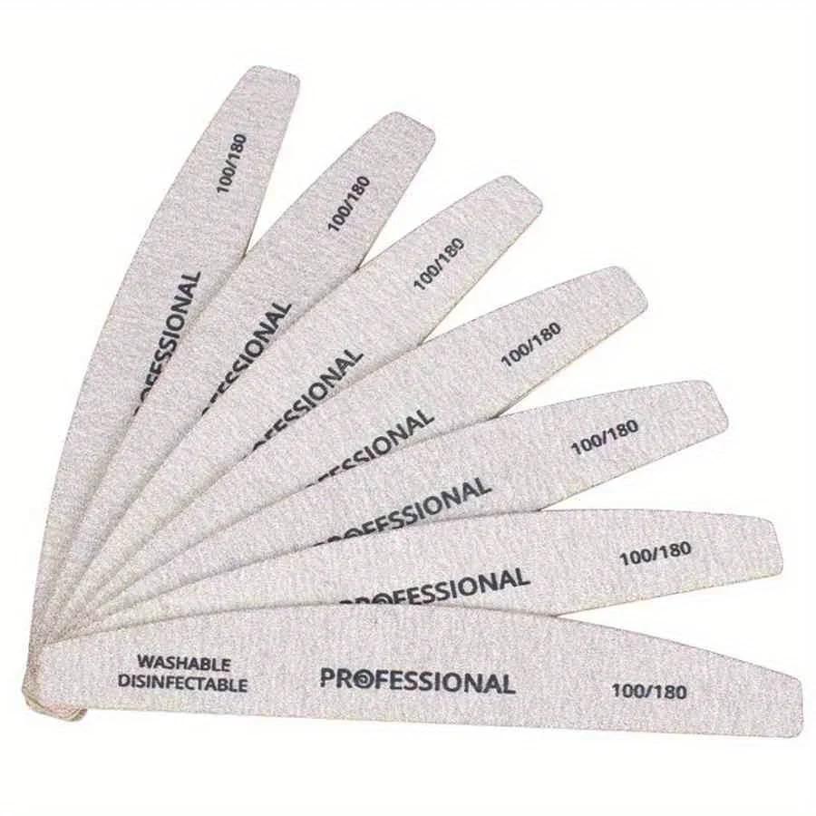 1/2/5/10/20/50 pièces/lot limes à ongles professionnelles en bois 100/180/240 tampon 100/180 gris ba