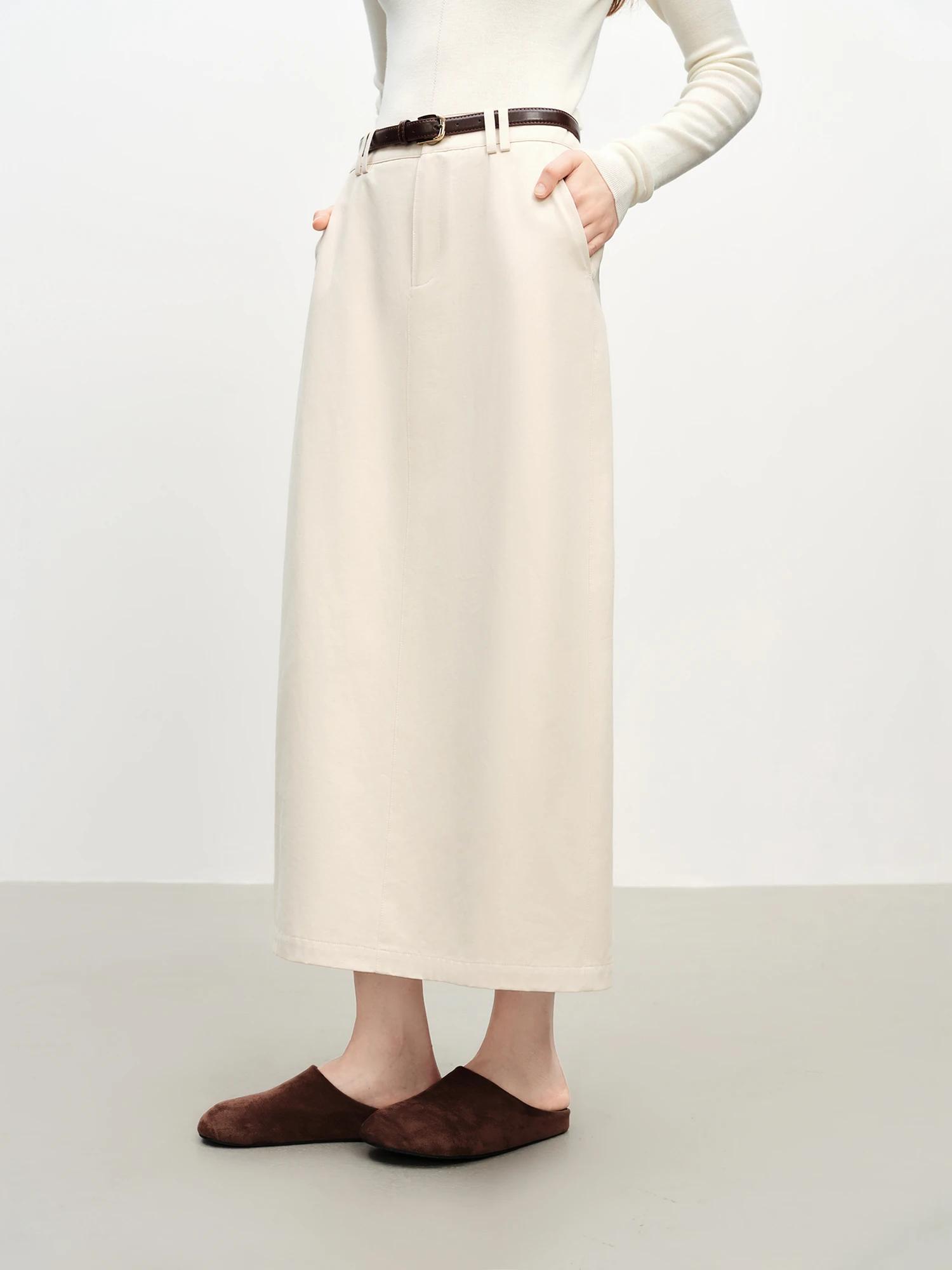 FSLE – jupe droite Extra longue en coton pour femmes, nouveau Style avec ceinture, pour les déplacem