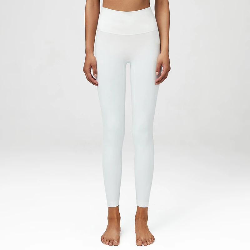 Pantalon de yoga extensible et doux pour femme, couleur unie, tissu doux, taille haute, legging de s